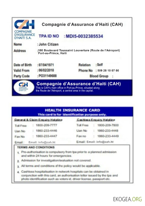 Carte d'assurance maladie d'Haïti